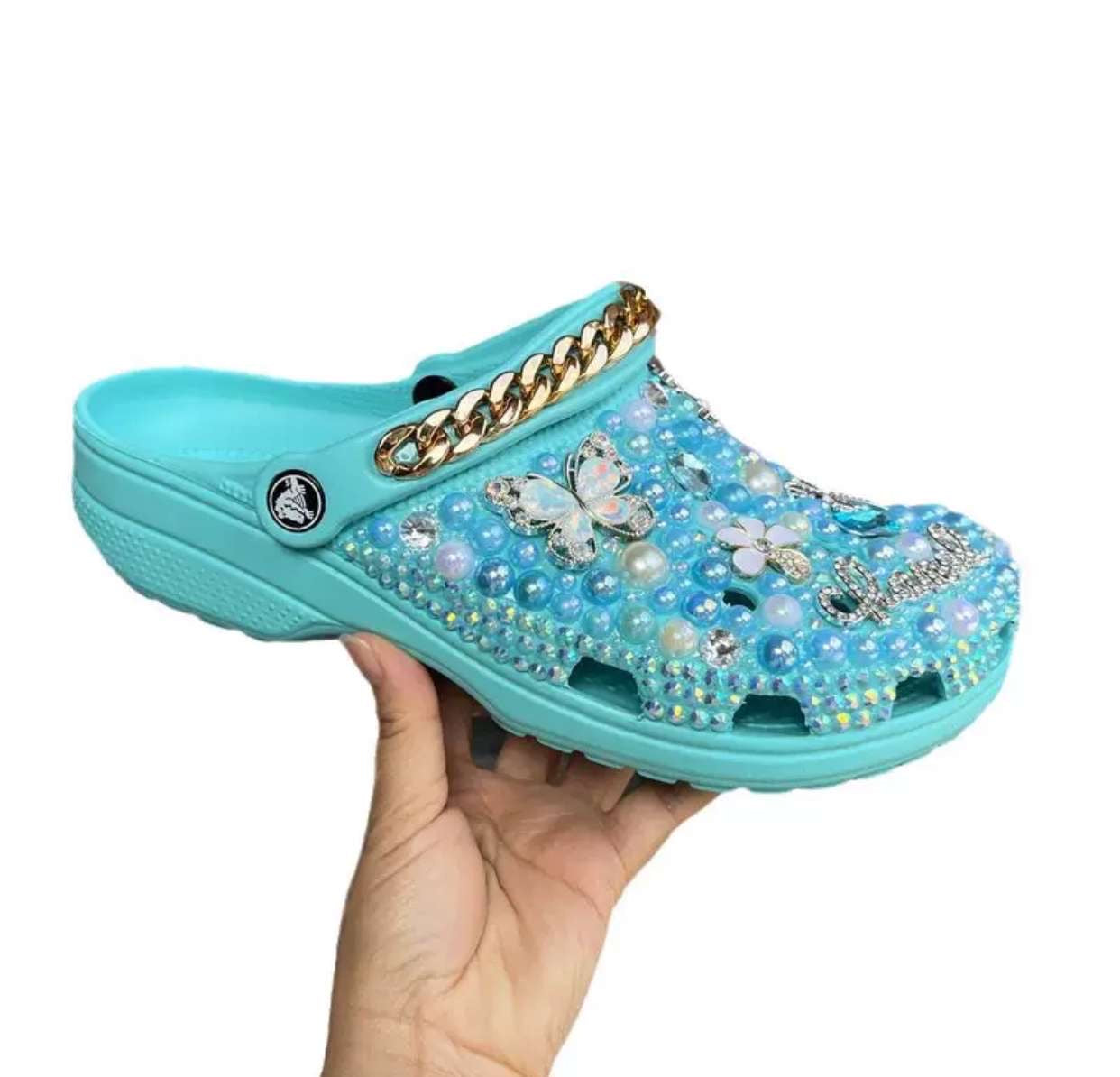 Crocs déjà personnaliser bleu claire !