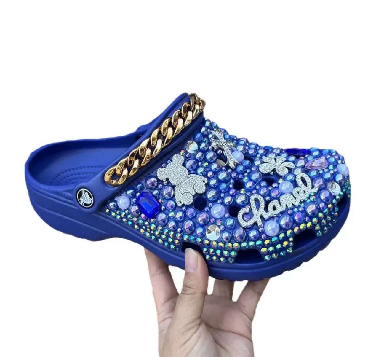 Crocs déjà personnalisée bleu foncée !